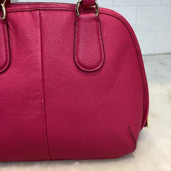 Coach Prince Street Cross Grain Leather Mini Convertible Domed Satchel Bag - Picture 5 of 15